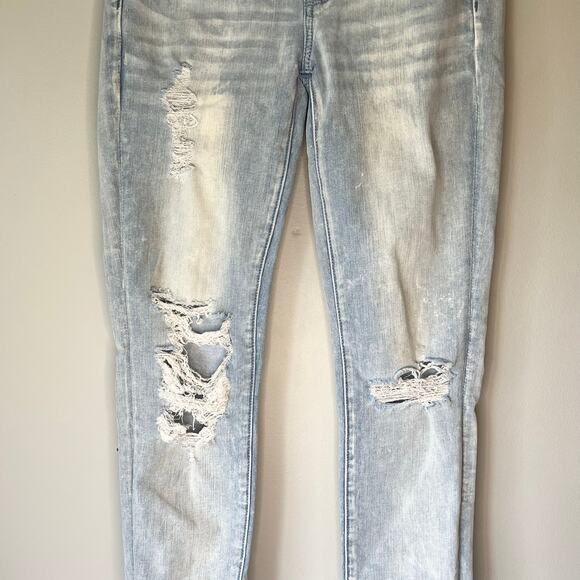 American Eagle Light Acid Wash Distressed 360° Next Level Stretch Jegging Sz 2 - Picture 8 of 12